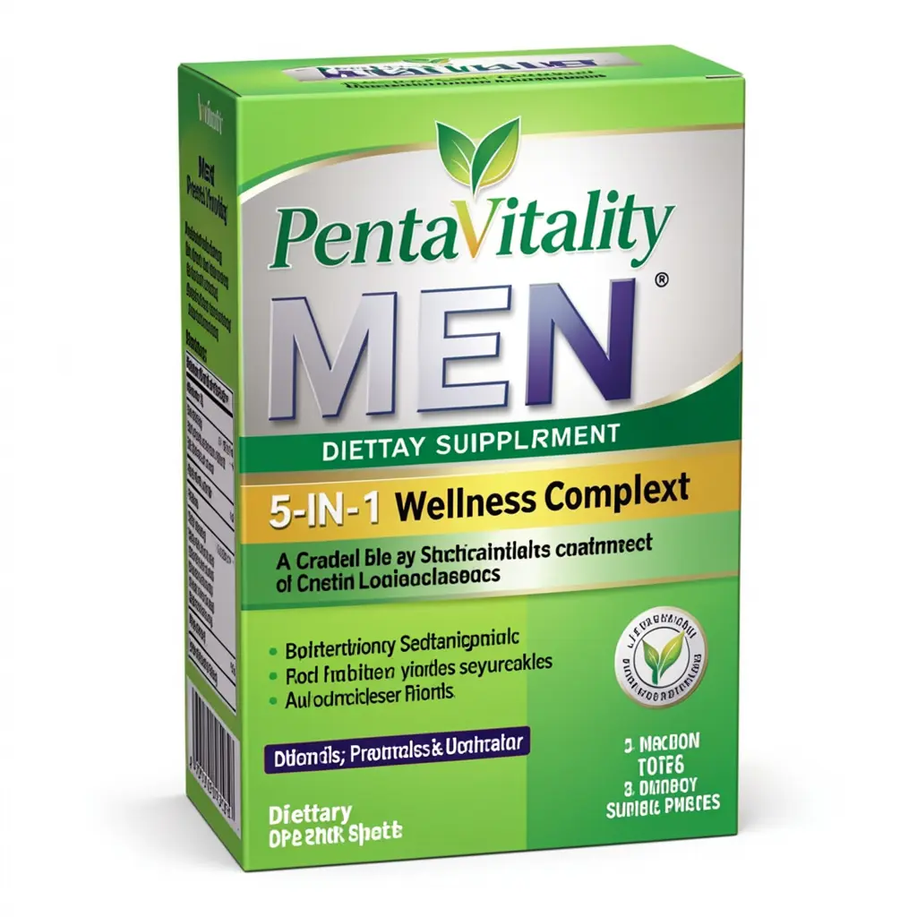 PentaVitality Men dietary supplement package containing a 5-in-1 wellness complex